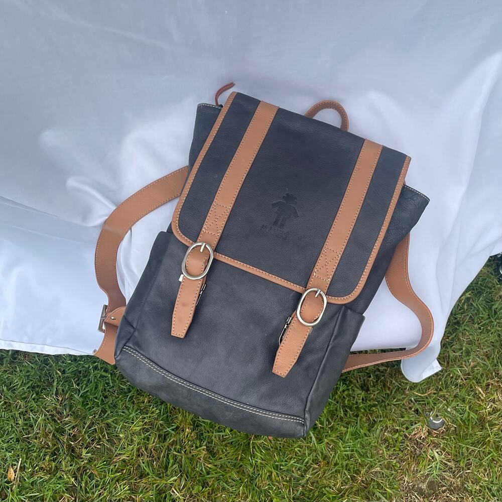 Maneki Two Tone Leather Backpack